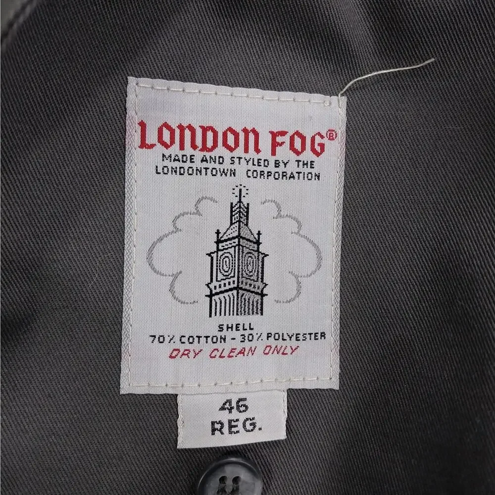 NWOT! LONDON FOG! DOVE GRAY FULL LENGTH THERMAL TRENCH COAT, BELTED! SZ 46R